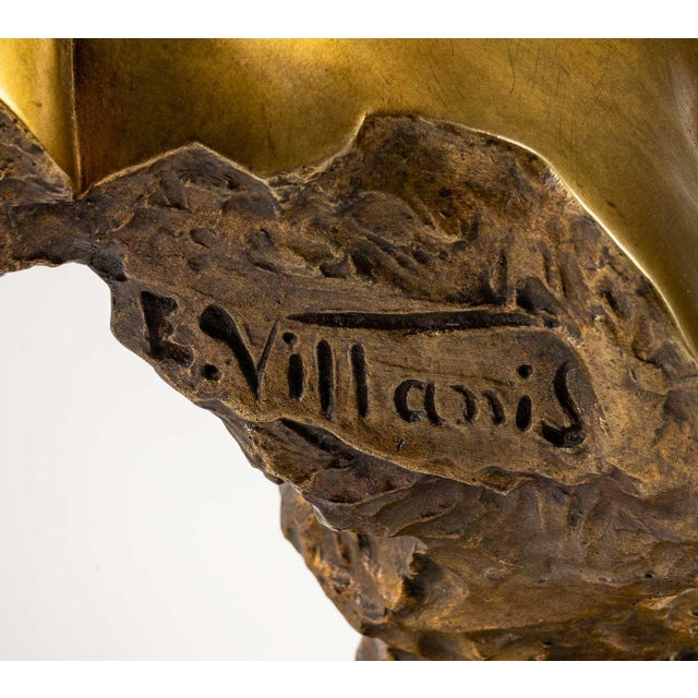 Gold Emmanuel Villanis, Bust of a Woman, Bronze For Sale - Image 8 of 13