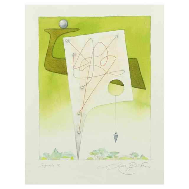 Leo Guida, Signal 12, Watercolor & Ink, 1970s For Sale