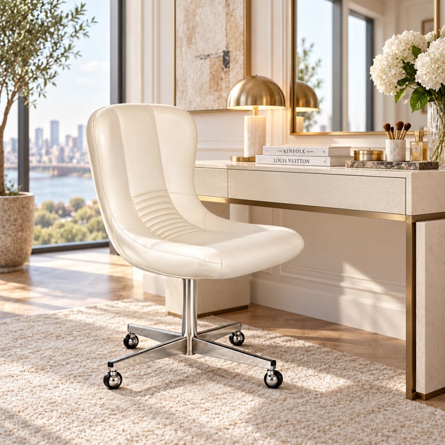 Vintage Italian Swivel Chair in White Leather and Chrome by Gastone Rinaldi for Rima, 1960s For Sale - Image 10 of 11