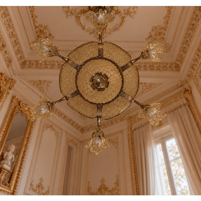 1970 French Artisan Louis XVI Gold Bronze Chandelier For Sale - Image 17 of 18
