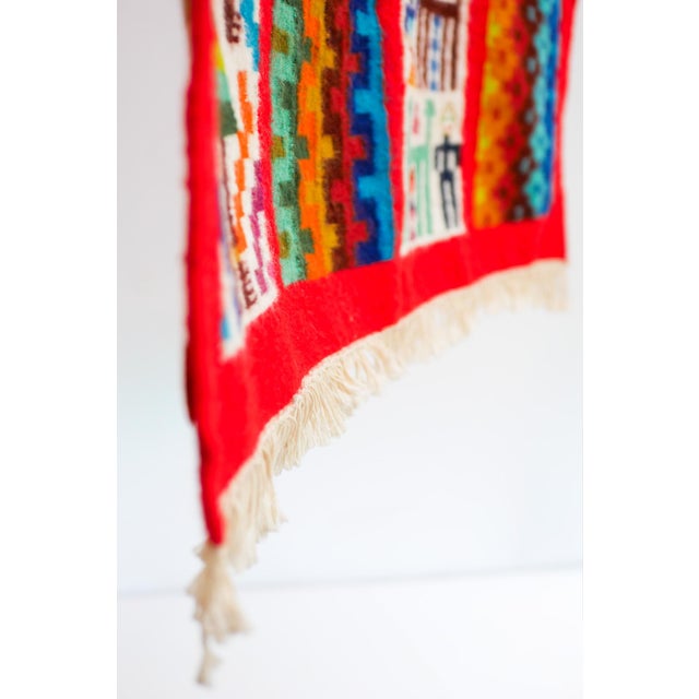 Vintage Berber Kilim Traditional Folk Art Wall Hanging from Gafsa, 1963 For Sale - Image 13 of 18