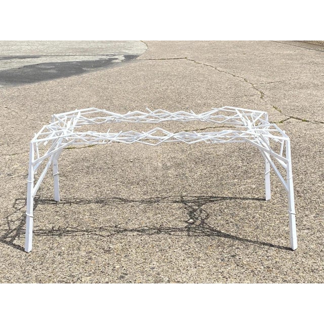 Contemporary Late 20th Century Modern White Iron Branch Sculptural "Crown of Thorns" Dining Table Desk Base For Sale - Image 3 of 12