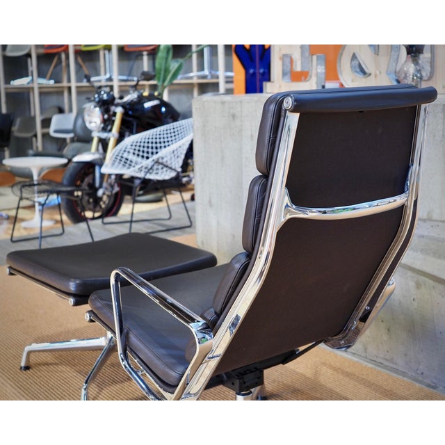 Set of Soft Pad Lounge Chair and Ottoman by Charles and Ray Eames, 2009 For Sale - Image 12 of 14