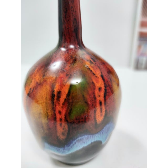 Ceramic Vintage Glazed Earthenware Vase by Giovanni Poggi for San Giorgio Albisola Ceramics, 1975 For Sale - Image 7 of 10