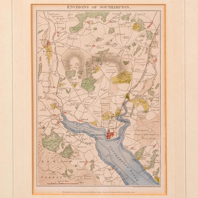 Late 19th Century 1880's Antique Lithography Map For Sale - Image 5 of 12