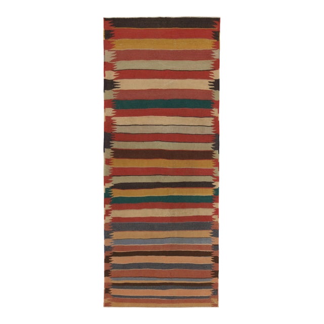 Vintage Shahsavan Persian Kilim Rug in Polychromatic Stripes by Rug & Kilim For Sale