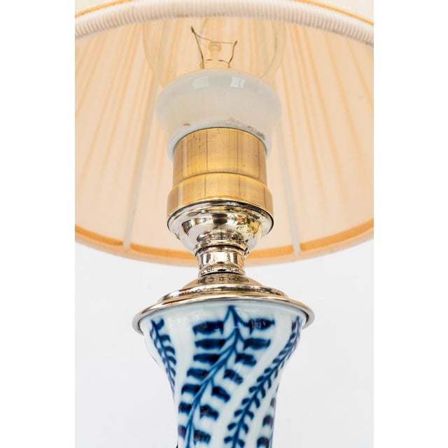 Table Lamp with Fabric Shade from Meissen Porcelain, Germany, 1950s For Sale - Image 11 of 16