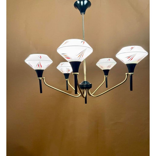 Vintage French Chandelier in Brass, 1950s For Sale - Image 11 of 11