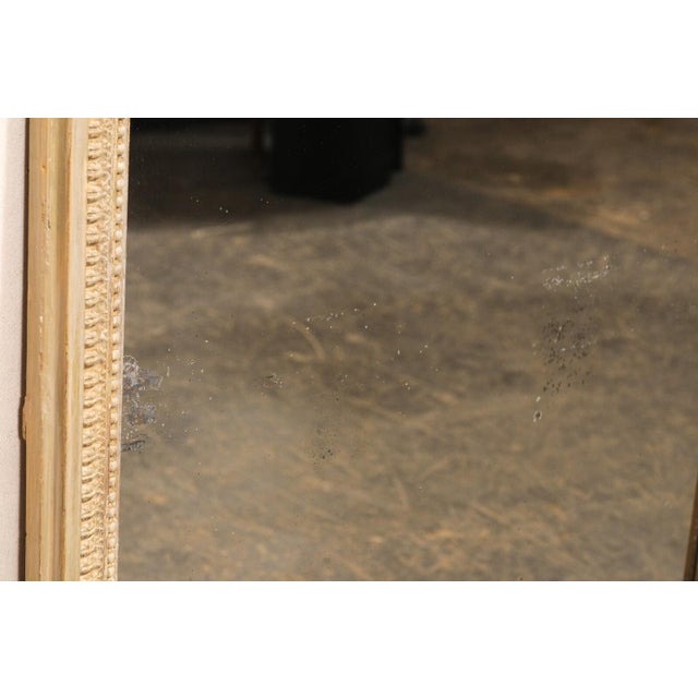 French 19th Century French Classical Taupe Painted Wood Wall Mirror For Sale - Image 3 of 10