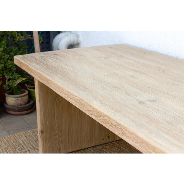 Traditional Monumental Solana Reclaimed Wood Pedestal Dining Table For Sale - Image 3 of 10