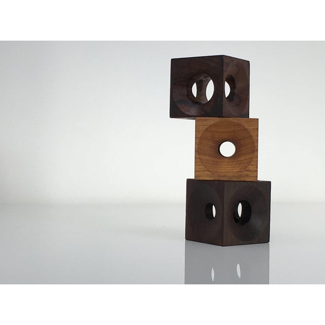 Ernst Henriksen Wooden Dice Candle Holders Danish Modern