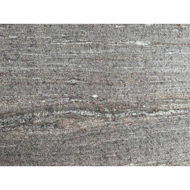 Pre-Owned Large Grey Unpolished Gneiss Stone 64" X 44" X 2" in Good Condition For Sale - Image 6 of 6