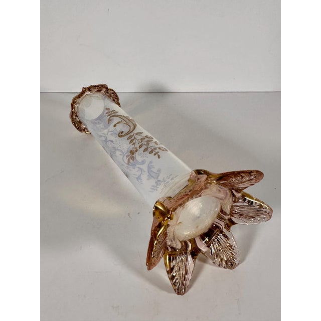 Moser Opalescent Gilt Bud Vase with Applied Rigaree For Sale - Image 10 of 10