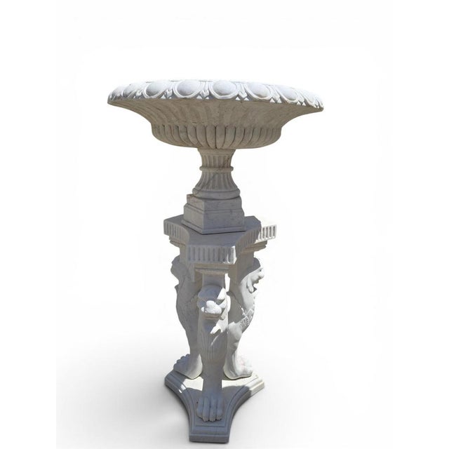 Large Greco-Roman Marble Kraters on Tripod Pedestals with Lion Paw, 1970, Set of 2 For Sale - Image 12 of 14
