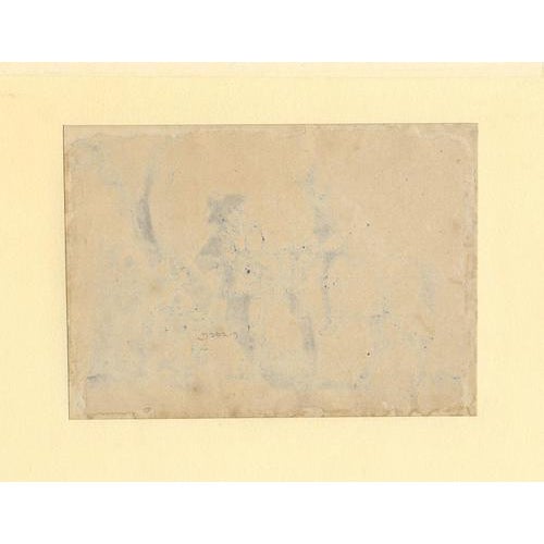 John White Abbott, Peasant Family & Rider by a Tree, 1836 Ink & Wash Drawing For Sale - Image 5 of 7