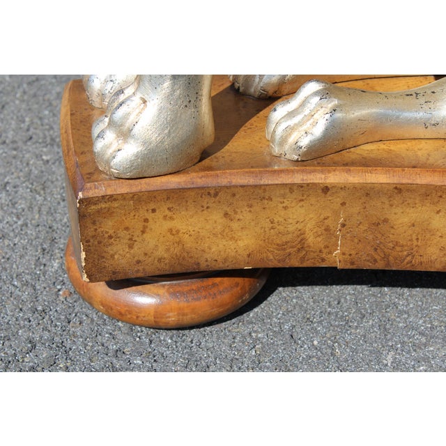 Maitland-Smith Silver Gilt Lion Table With a Faux Tortoiseshell Top For Sale - Image 11 of 18