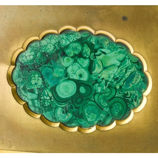 19th Century English Gilt-Bronze and Malachite Letter Box For Sale - Image 4 of 7