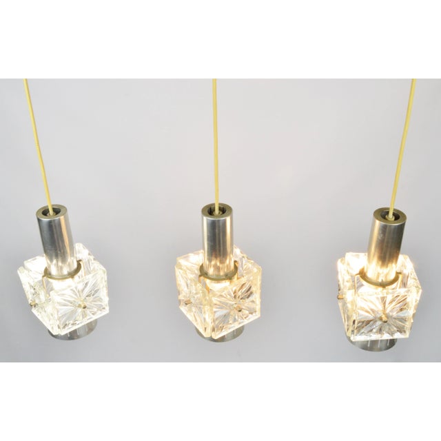 Glass & Metal Hanging Lamp, 1970s For Sale - Image 4 of 9