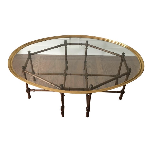 Mid Century Baker Faux Bamboo Coffee Table | Chairish