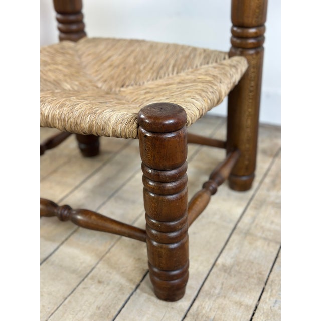 Brutalist low straw fireplace chair by Charles Dudouyt (1970) Straw in good condition, very stable. Height: 70 cm Seat...