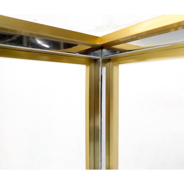 Milo Baughman Pair of Chrome Brass and Glass Mid-Century Modern Étagères For Sale - Image 4 of 10