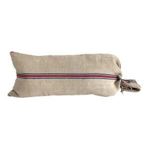 Vintage French Grainsack Body Pillow W/ Down Insert