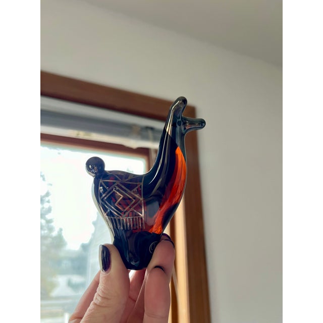 Vintage Copabella Peruvian Art Glass Llama Paperweight / 990 Silver Overlay For Sale - Image 10 of 10