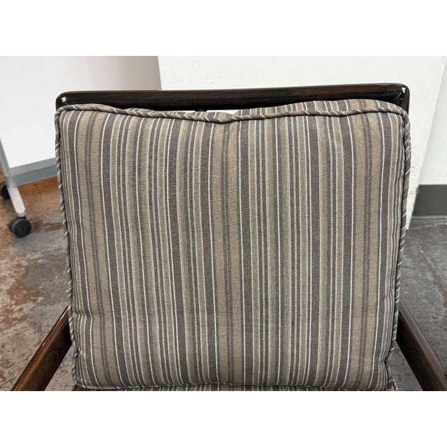 Gray T. H. Robsjohn-Gibbings for Widdicomb Mid 20th Century Lounge Armchairs + Ottomans, Pair For Sale - Image 8 of 12