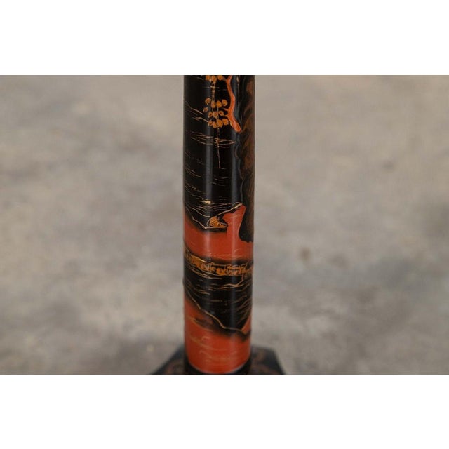 English Chinoiserie Pedestal Side Table, 1870 For Sale - Image 4 of 15