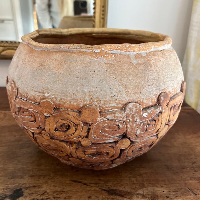 Mid-Century Modern Unique 1970s Terracotta Hand Formed Studio Pottery Bowl For Sale - Image 3 of 8