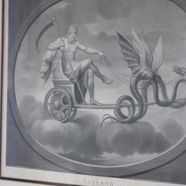 Late 18th–Early 19th Century Neoclassical “Saturno” Saturn Engraving After Raphael – Tofanelli & Bertigneni For Sale - Image 12 of 15