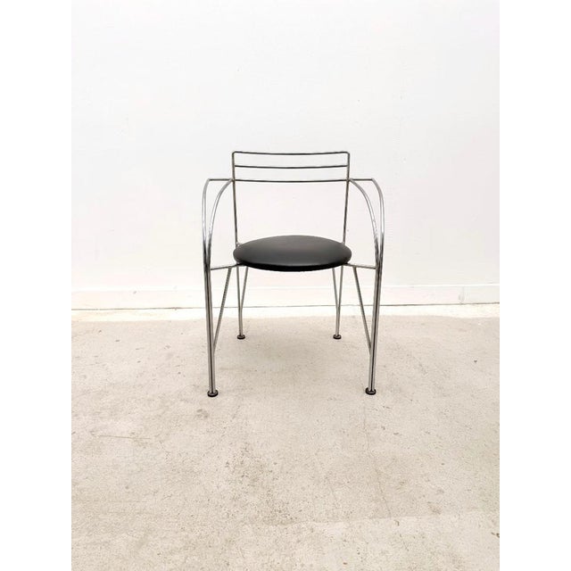 Silver Moon Chair in Chrome and Skai by Pascal Mourgue for Fermob, France, 1980s, in Very Good conditions. Designed 1980...