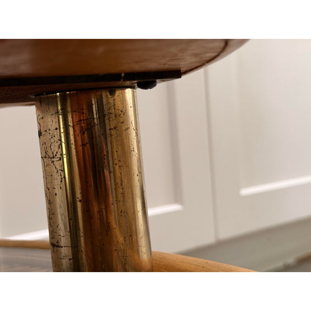 MCM Pencil Reed & Bamboo Three-Tier Swivel Coffee Table For Sale - Image 10 of 12