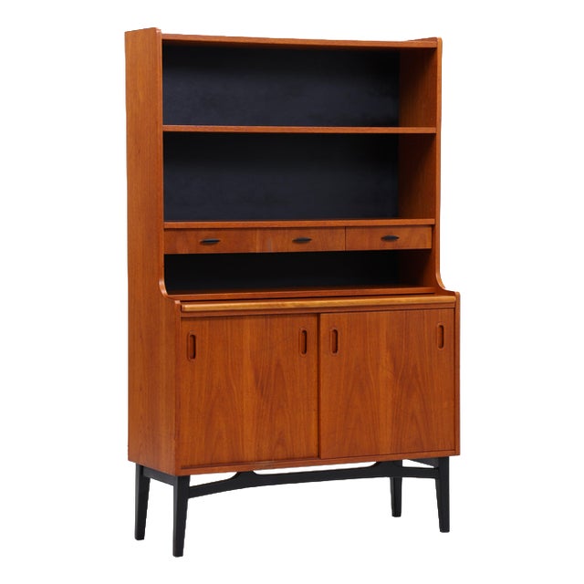 Mid-Century Teak Bookcase with Secretary For Sale