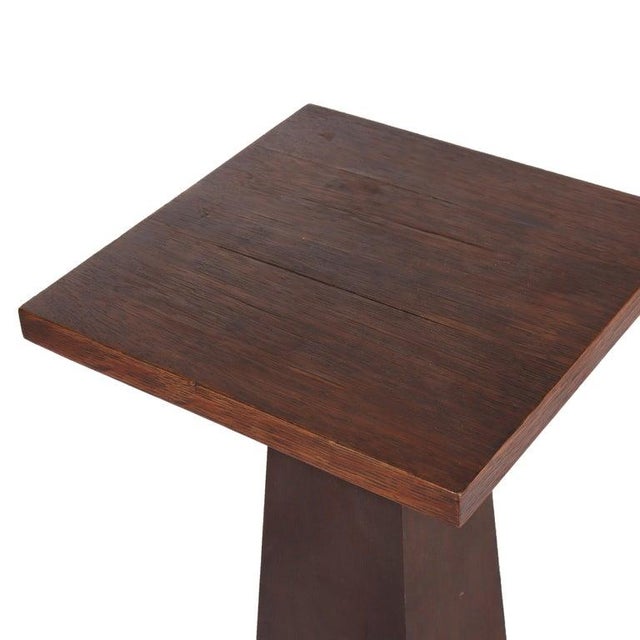 Arts & Crafts Antique Frank Lloyd Wright School Arts & Crafts Oak Cut Out Plant Stand C1910 For Sale - Image 3 of 7