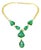 115 Ct Natural Carved Drop Emerald & 4 Ct Diamond Necklace 18 Kt Gold Necklace For Sale