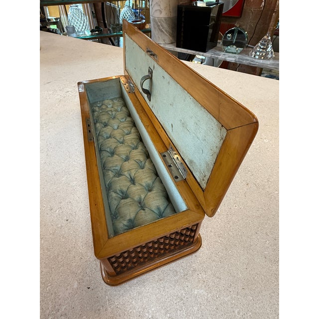 Vintage Wooden Woven Jewelry Box For Sale - Image 9 of 9