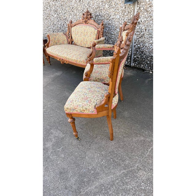 Victorian American Renaissance Revival Style Parlor Set - 5 PCS For Sale In Dallas - Image 6 of 12