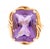 Modern 10k Gold and Amethyst Cocktail Ring For Sale - Image 3 of 8