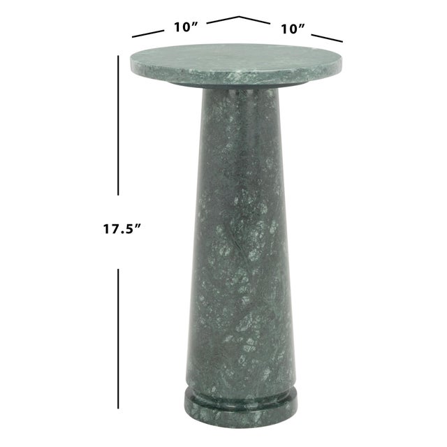 Contemporary Valentia Round Marble Accent Table - Green For Sale - Image 3 of 5