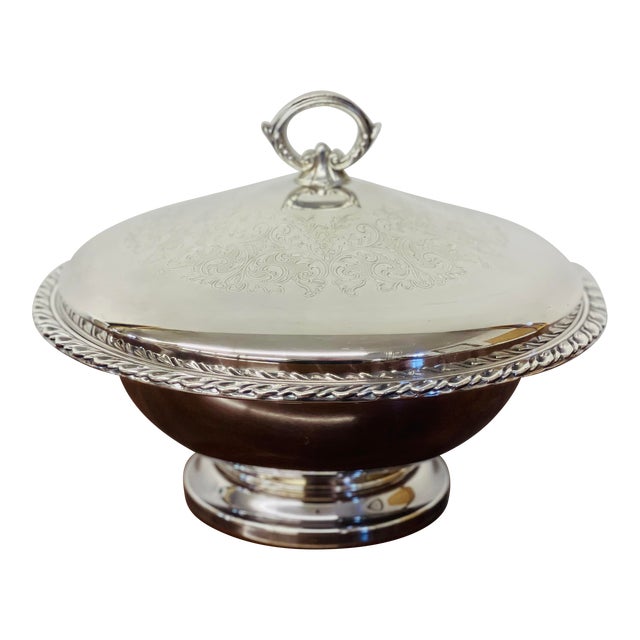Early 20th Century Vintage Wm a Roger’s Silverplate Footed Bowl With Lid For Sale