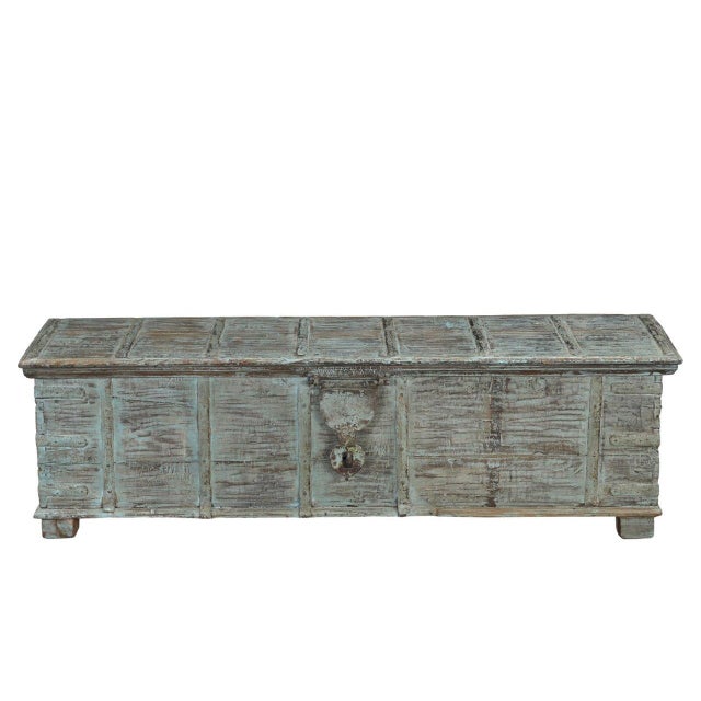 This Footboard “Bed Bench” has been thoughtfully crafted from an antique Indian teakwood blanket chest, by reducing the...