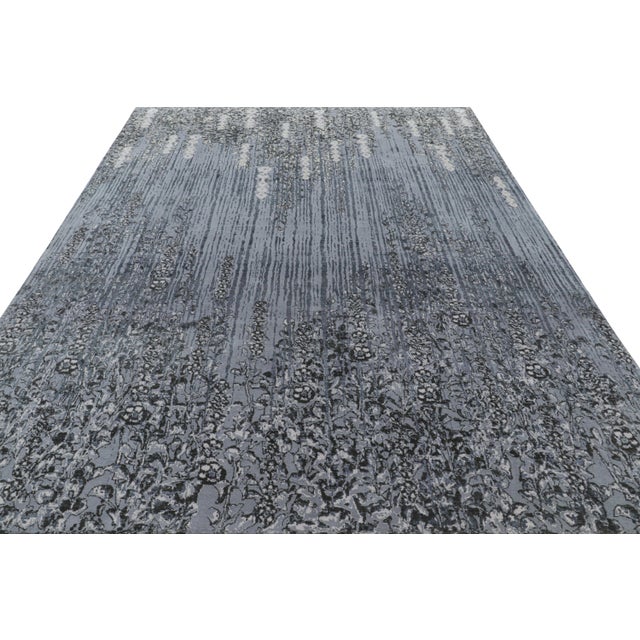 2010s Rug & Kilim’s Abstract Floral Rug in Tones of Gray and Black “Shakaviz” For Sale - Image 5 of 7