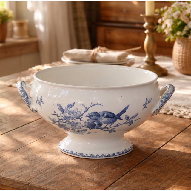Large French Salad Bowl by Sarreguemines Favori, 1885 For Sale - Image 3 of 10