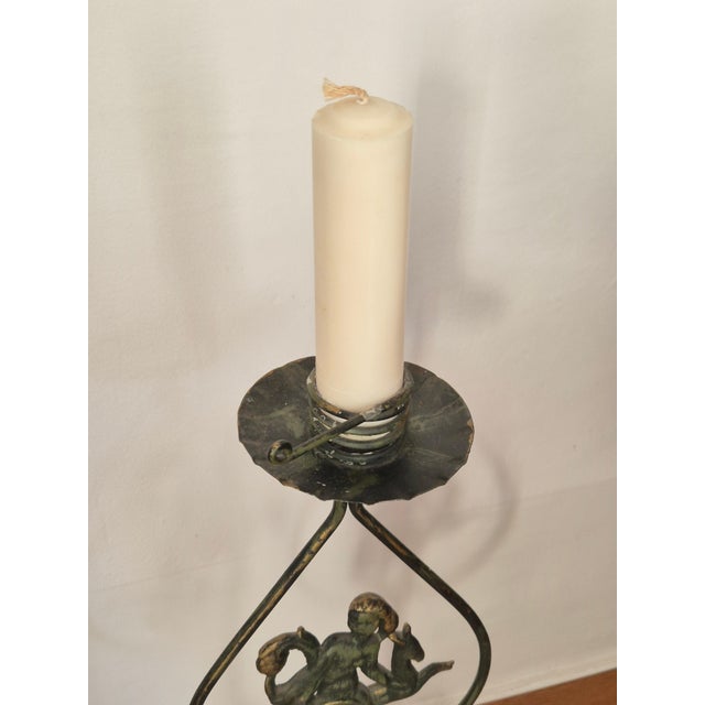 1920s Swedish Grace Floor Candelabra in Wrought Iron with Goddess Diana, 1920s For Sale - Image 5 of 8