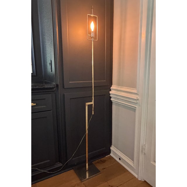 Mid-Century Modern 1960s Adjustable Brass and Chrome Telescoping Floor Lamp, Attributed to Laurel For Sale - Image 3 of 15