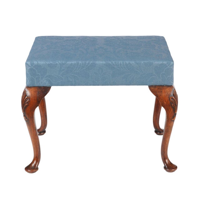 Mid 19th Century English Queen Anne Upholstered Stool, C. 1850 For Sale - Image 5 of 12