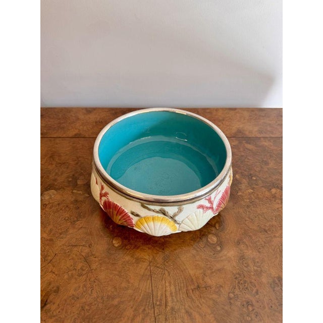 Antique Majolica Salad Bowl and Servers, 1860, Set of 3 For Sale - Image 3 of 7