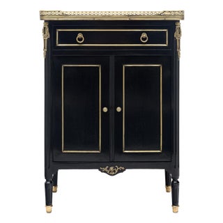 Petite Louis XVI Cabinet, Ebonized Mahogany, French, 1910s For Sale