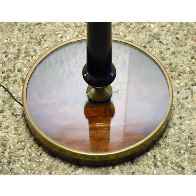 Brown Floor Lamp in Mahogany & Brass, 1950s For Sale - Image 8 of 11